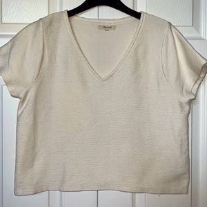 Madewell cotton crop v neck top